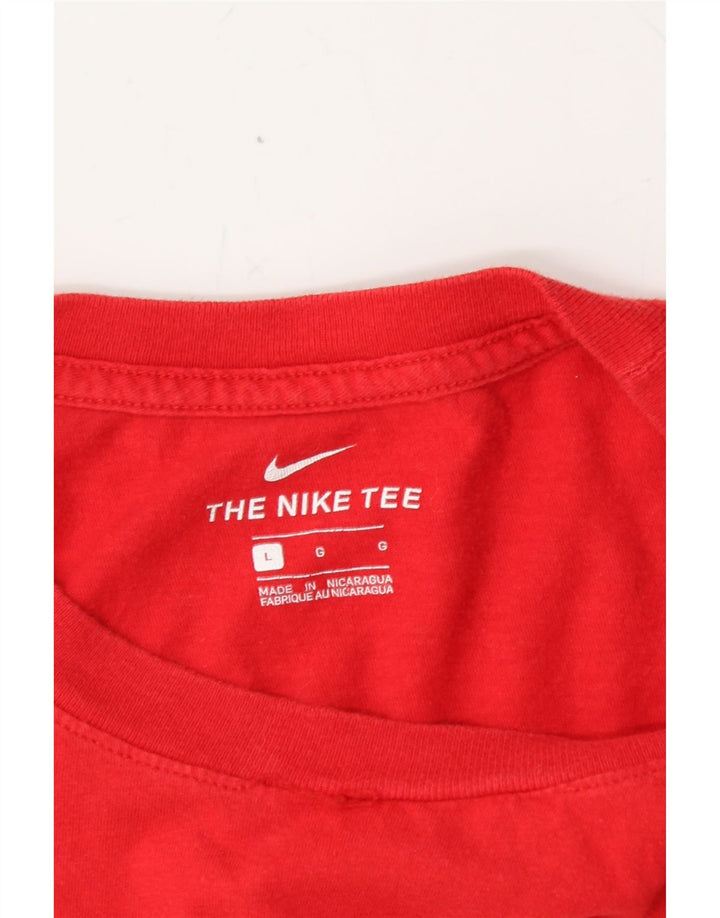 NIKE Mens Graphic T-Shirt Top Large Red Vintage Nike and Second-Hand Nike from Messina Hembry 