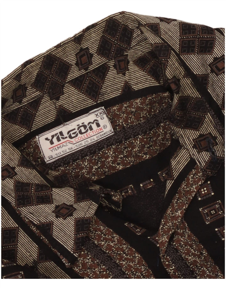 Camisa vintage para hombre 2XL Negro Geométrico