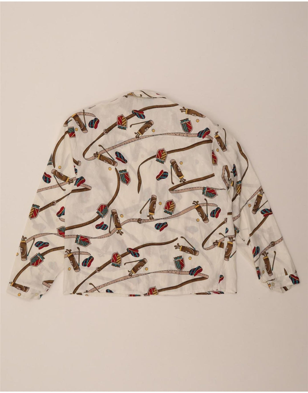 CANDA Blusa camisera con estampado abstracto para mujer IT 46 Poliéster blanco grande