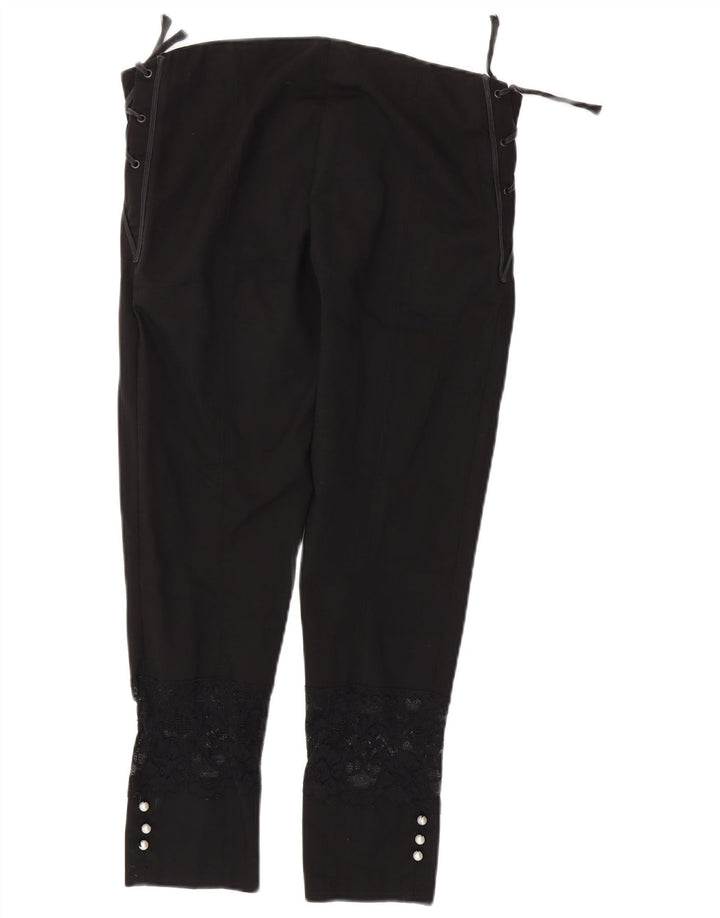 Pantalones recortados delgados vintage para mujer W34 L25 Negro