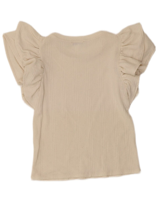 Zara Mujer Blusa Corta Top UK 42 Medio Beige