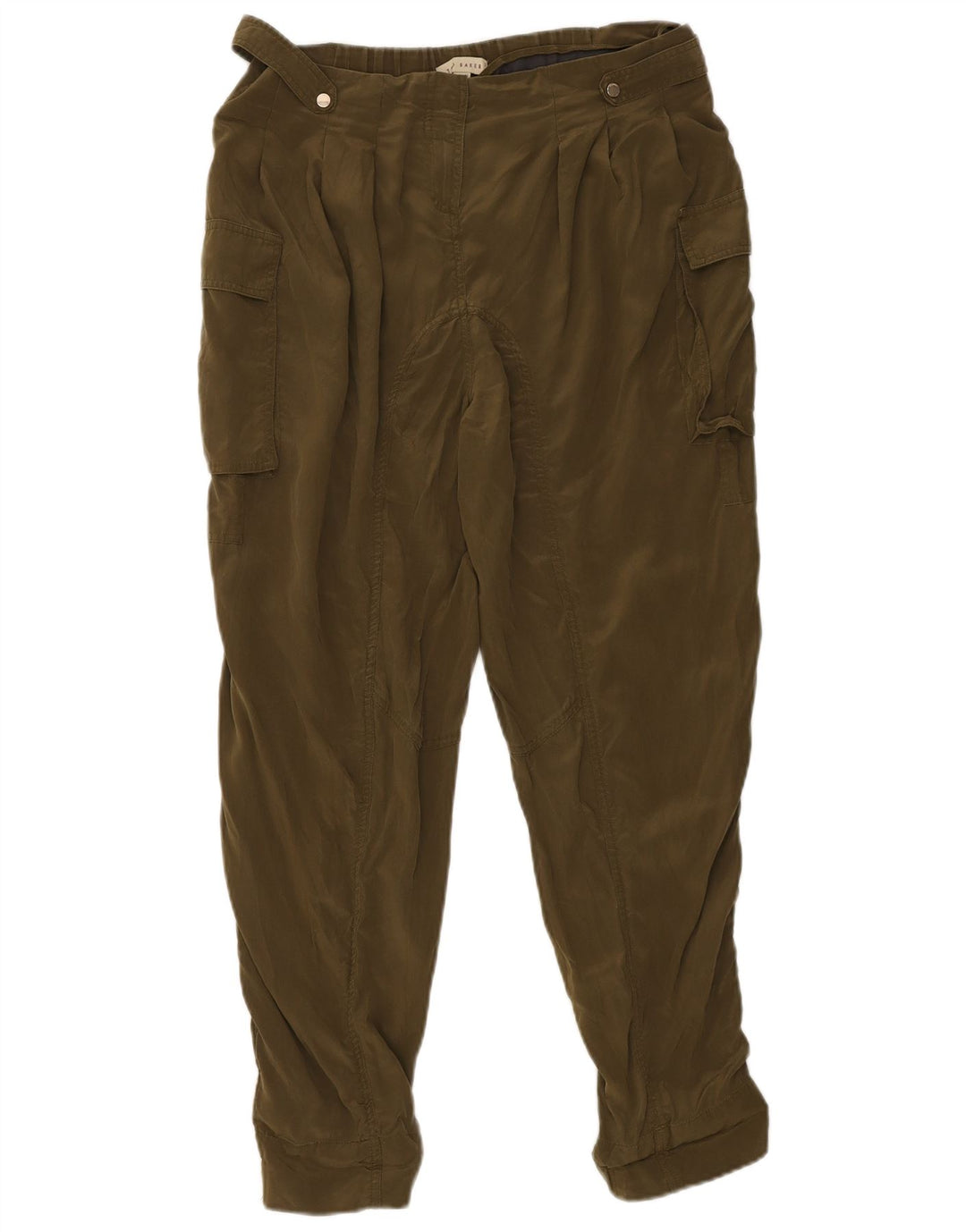 Ted Baker Pantalones cargo de cintura alta para mujer talla 3 mediano W34 L28 caqui