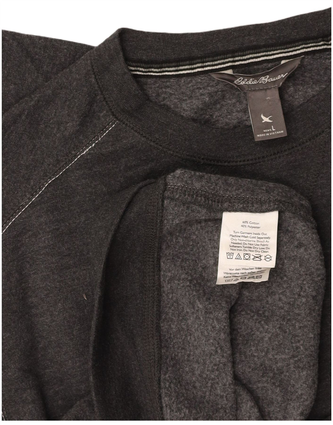 EDDIE BAUER Sudadera Hombre Jersey Grande Gris Algodón