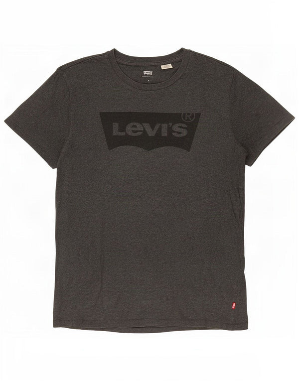 Levi's Camiseta gráfica para hombre Top pequeño de algodón moteado gris