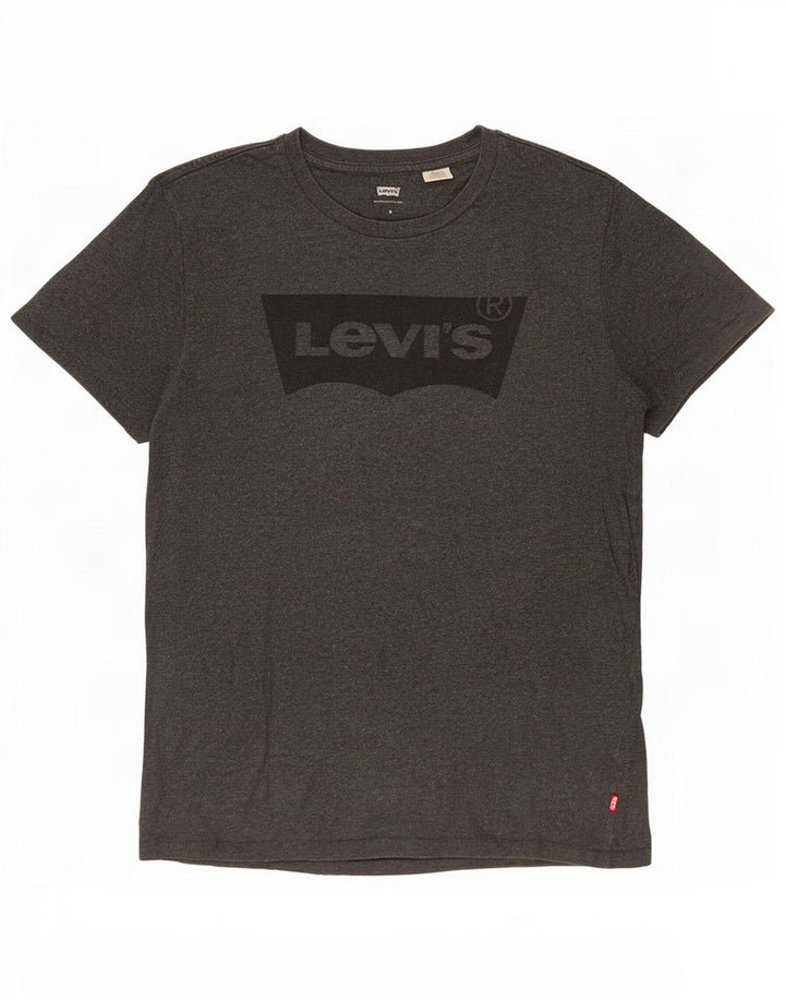 Levi's Camiseta gráfica para hombre Top pequeño de algodón moteado gris