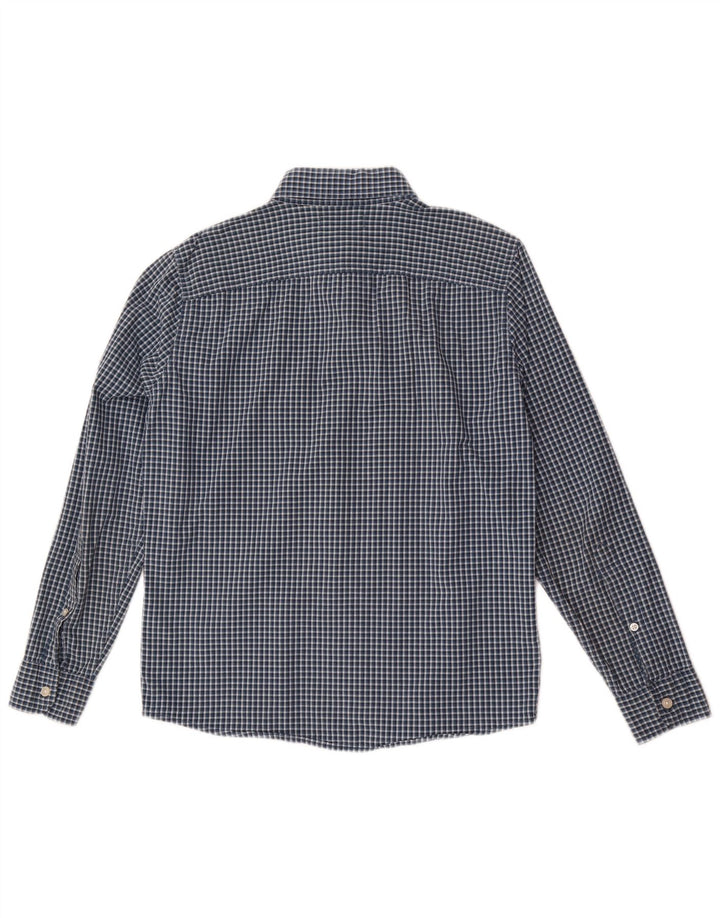 Camisa Hollister Hombre Pequeña Algodón Gingham Azul Marino