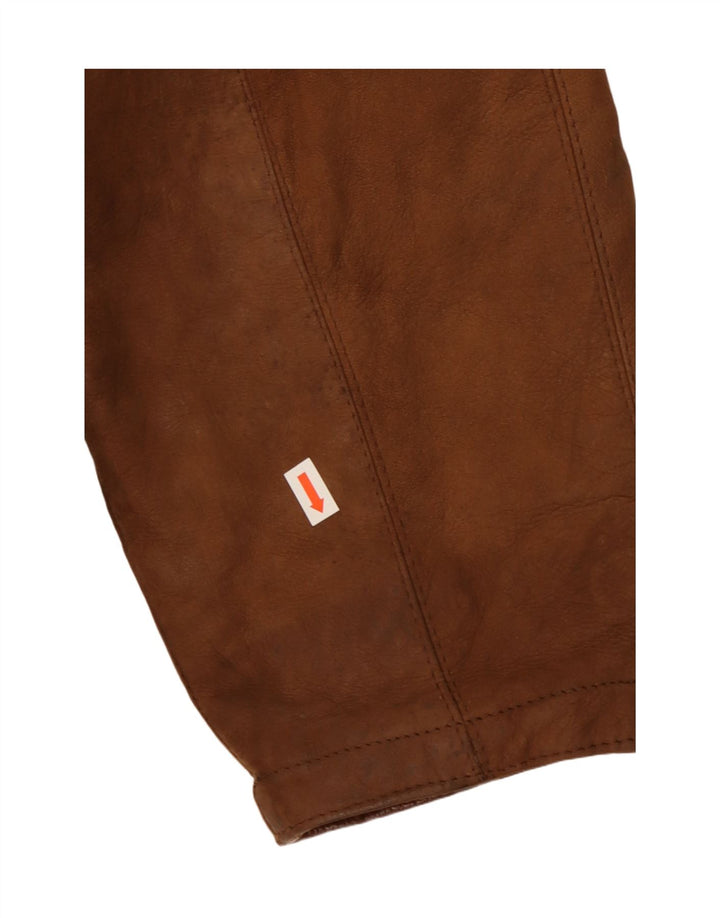 Chaqueta de cuero vintage para hombre IT 52 XL Marrón