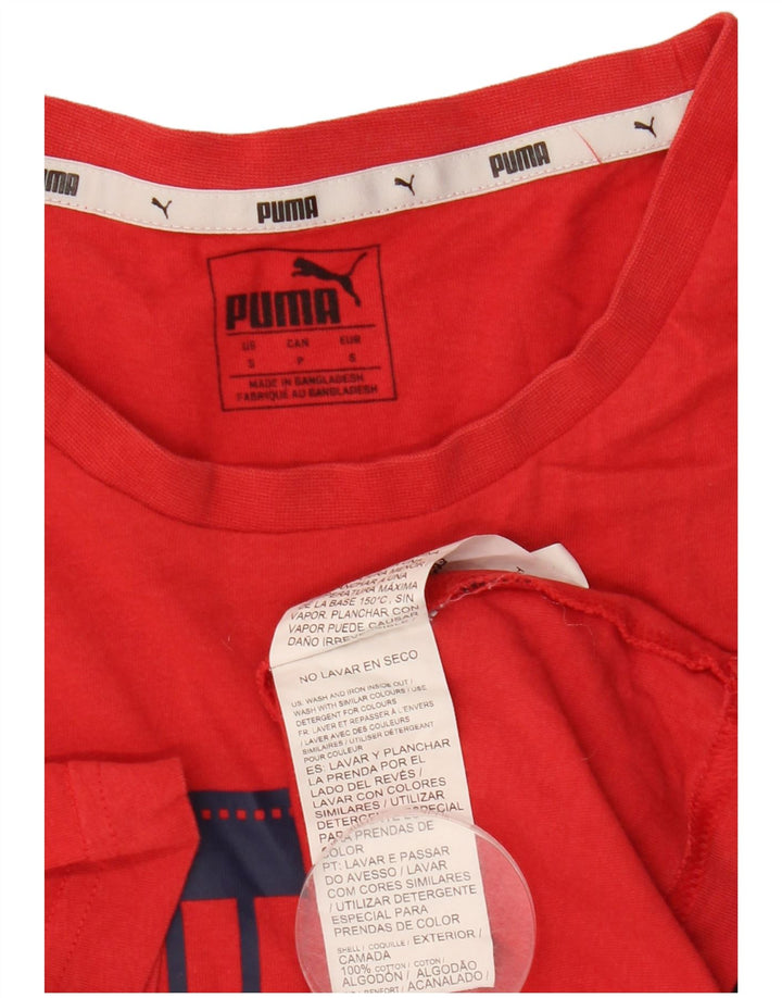 Puma Camiseta gráfica para hombre Top Small Red Cotton