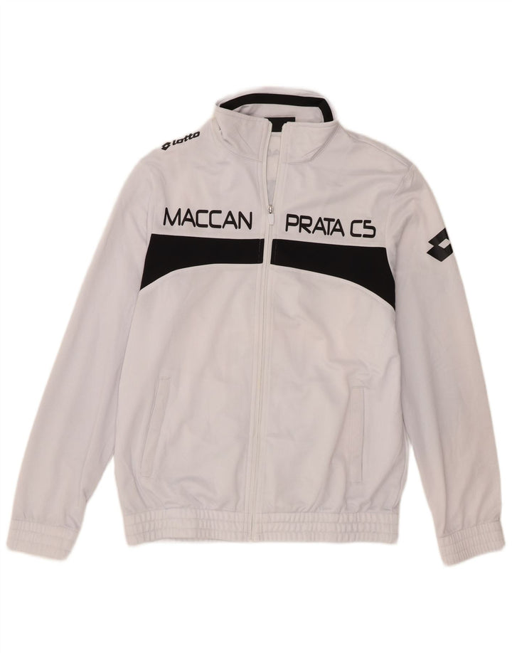Lotto Hombre Chaqueta De Chándal Con Estampado Gráfico Poliéster Color Block Blanco Mediano