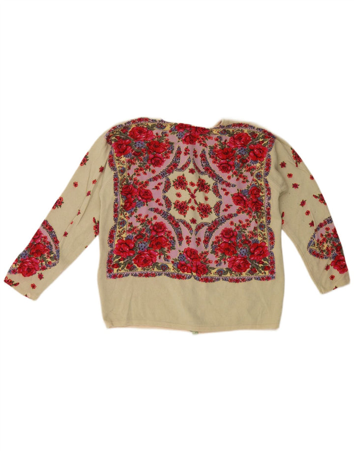 Blumarine Cárdigan Mujer IT 46 Grande Lana Floral Multicolor