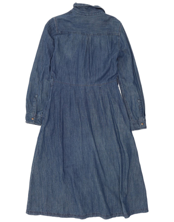 Marks & Spencer Vestido camisero vaquero para mujer UK 10 Small Blue Cotton