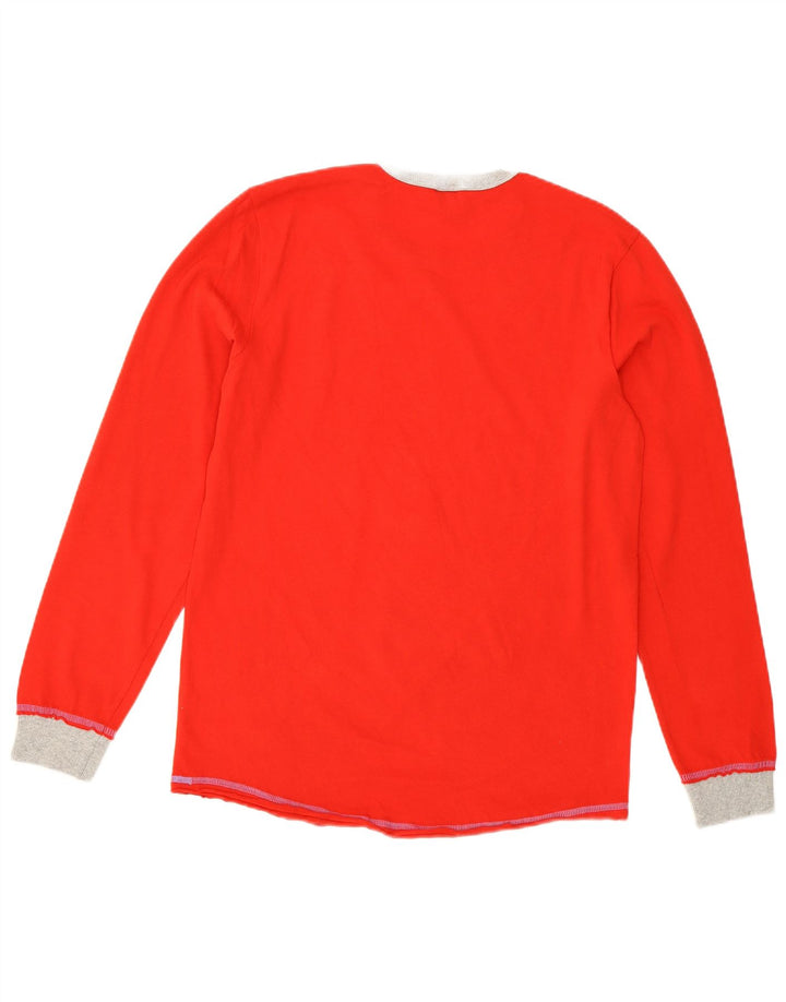 BENETTON Mujer Peanuts Graphic Top Manga Larga UK 44 Mediano Rojo Dibujos Animados