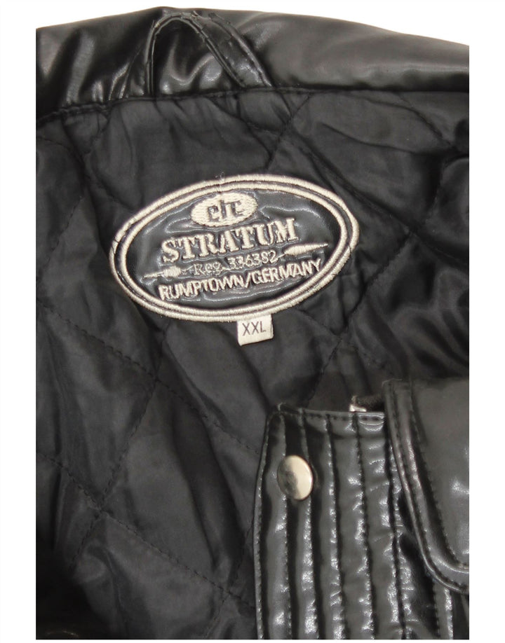 Vintage hombres bombardero chaqueta Reino Unido 44 2XL negro