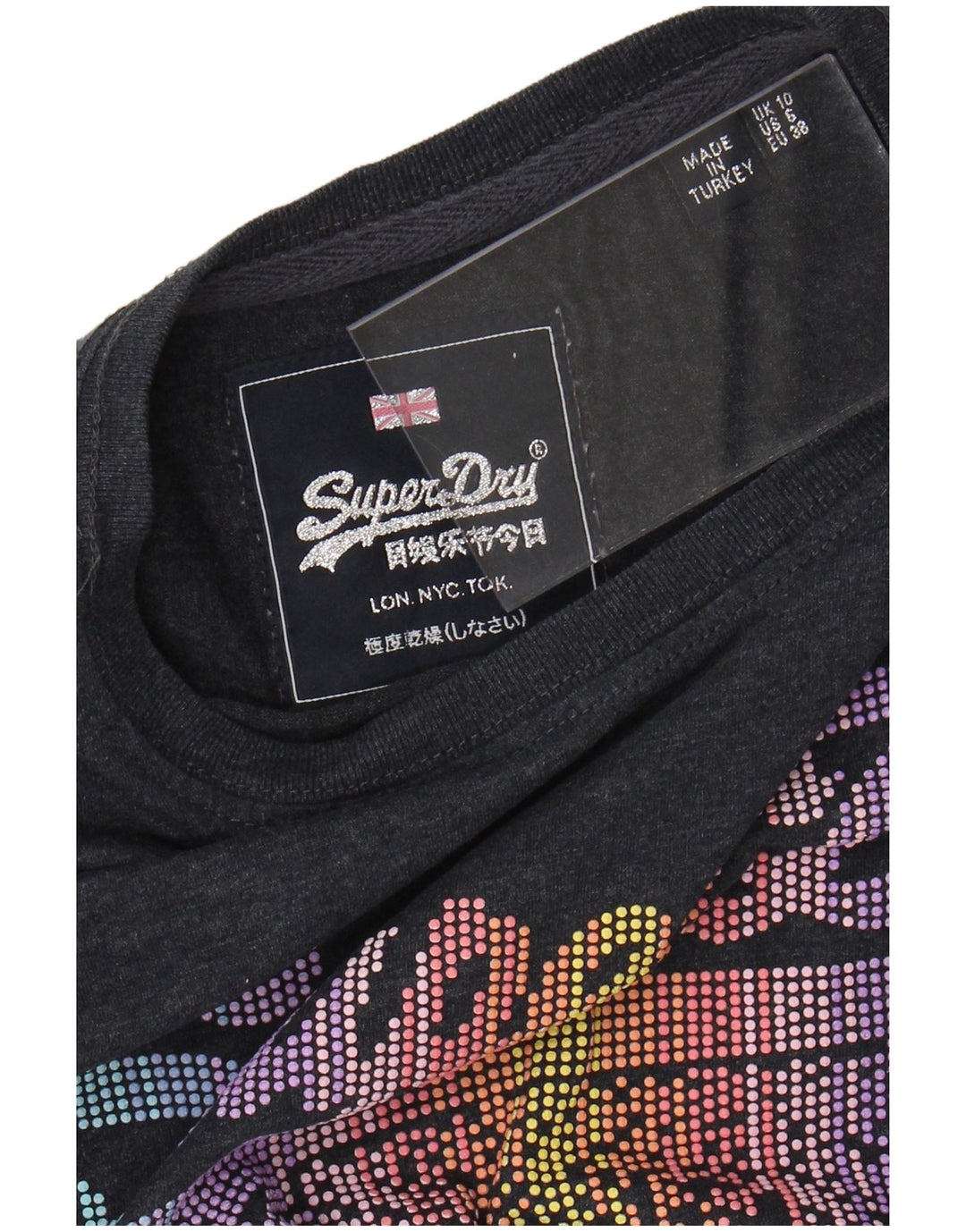 SUPERDRY Camiseta gráfica para mujer Top UK 10 Small Grey