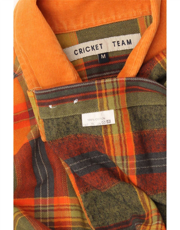 Camisa de franela vintage para hombre Algodón a cuadros amarillo medio