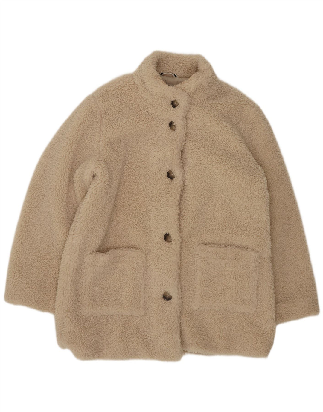 Crew Clothing Chaqueta polar con osito de peluche para mujer, talla 40, poliéster beige grande