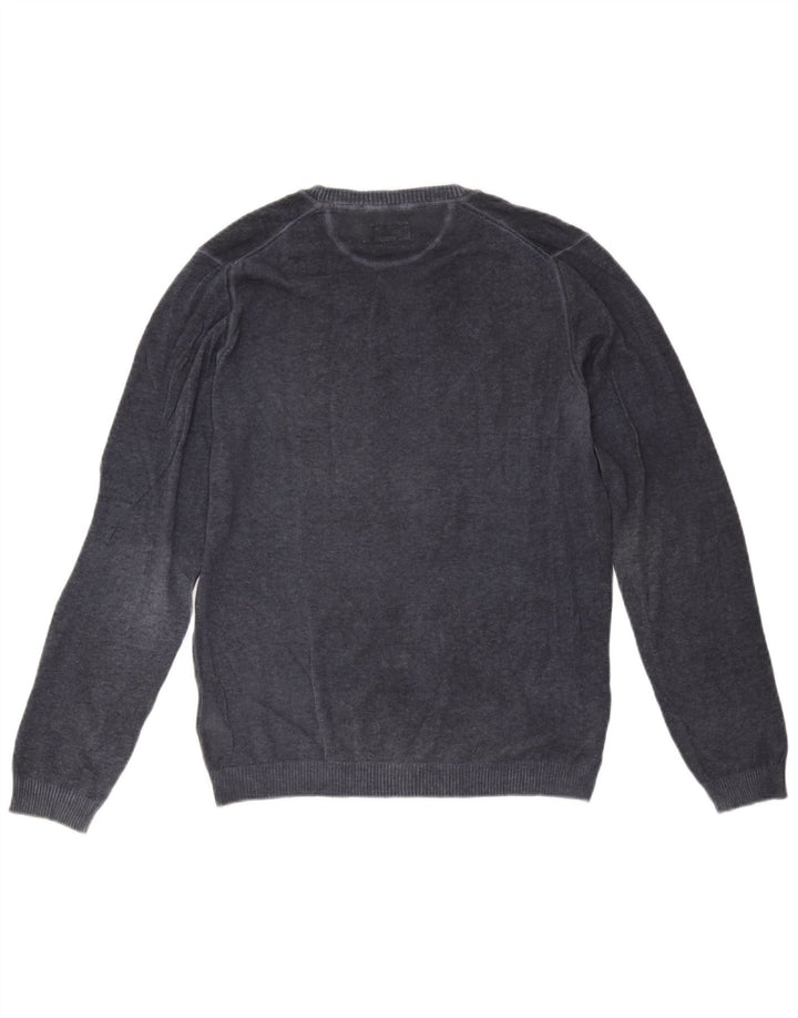 Marlboro Classics - Jersey con cuello en V para hombre, color azul marino mediano, algodón