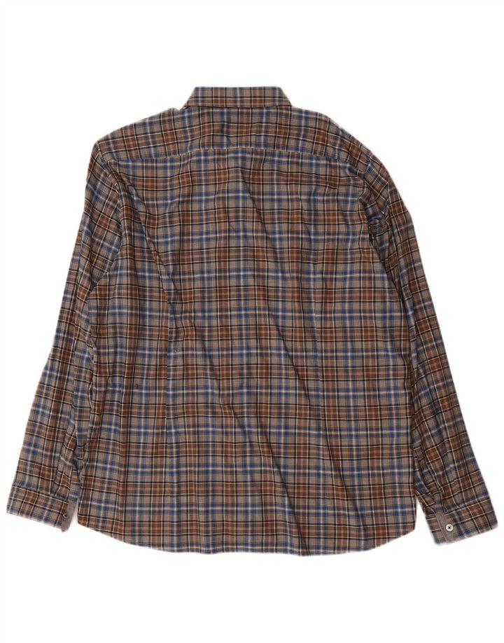 Camisa Hugo Boss Hombre Regular Fit XL Algodón Cuadros Marrón