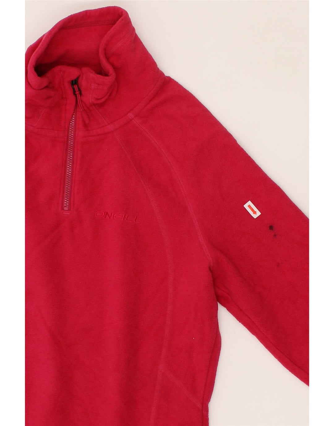 O'NEILL Womens Zip Neck Fleece Jumper UK 12 Medium Pink Polyester Vintage O'Neill and Second-Hand O'Neill from Messina Hembry 