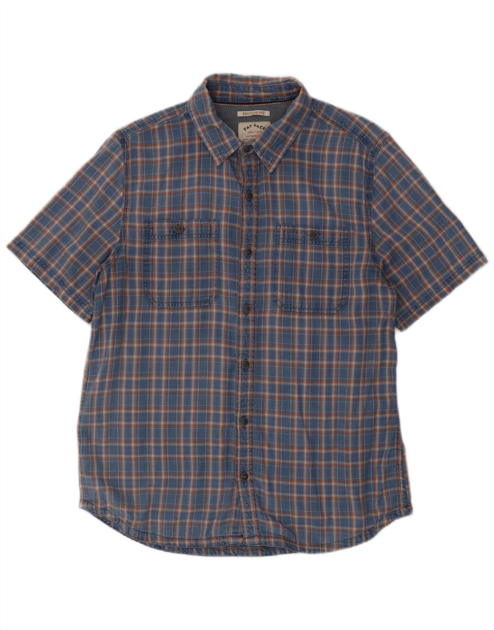 Camisa de corte estándar de manga corta para hombre de Fat Face Algodón a cuadros azules grandes