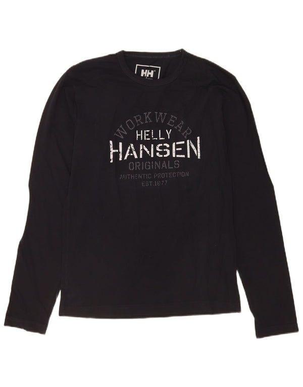 Helly Hansen Mens Graphic Top Manga Larga Pequeño Negro
