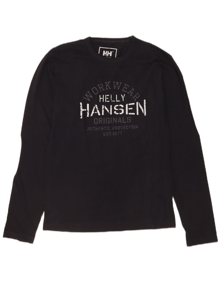 Helly Hansen Mens Graphic Top Manga Larga Pequeño Negro