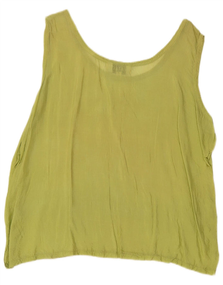 Amaranto Blusa extragrande sin mangas para mujer UK 44 Viscosa verde medio