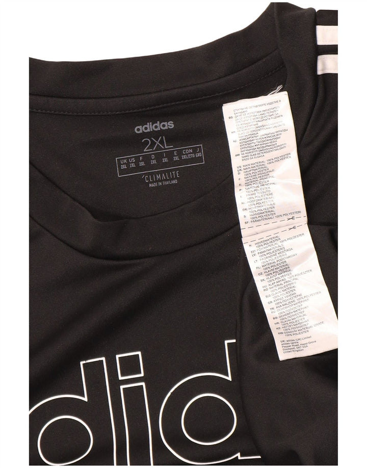 Adidas Mens Climalite Graphic Camiseta Top 2XL Negro Poliéster