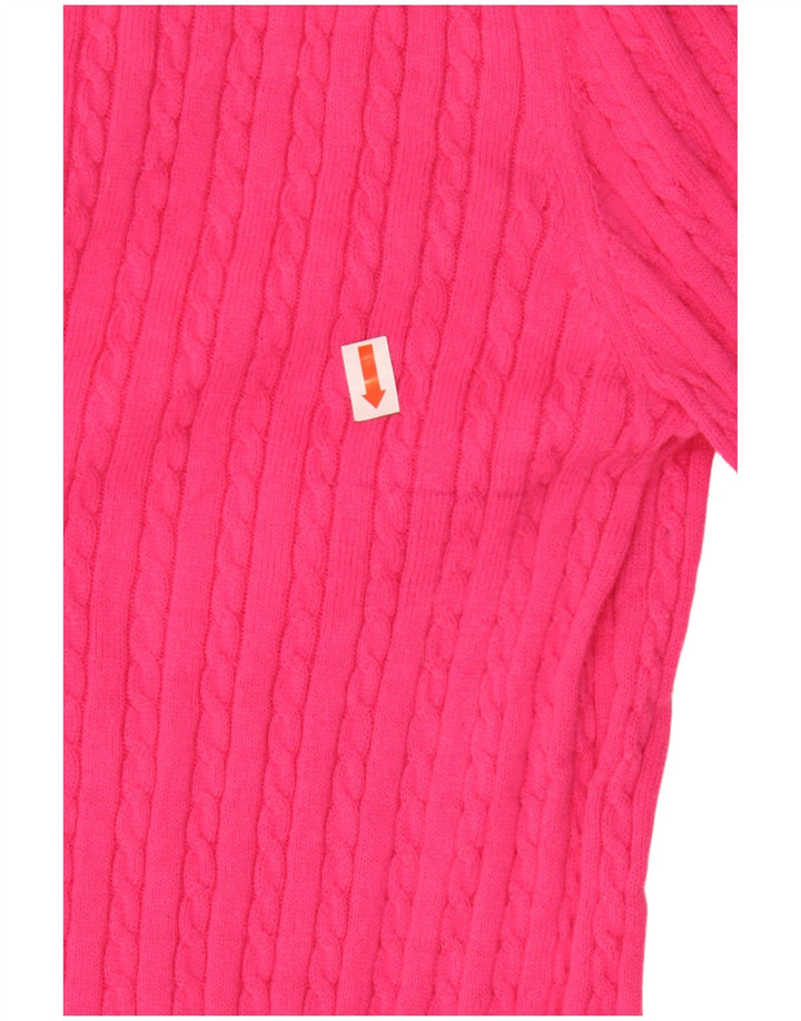 TOMMY HILFIGER Suéter tipo jersey con cuello barco para mujer UK 40 Grande Algodón rosa