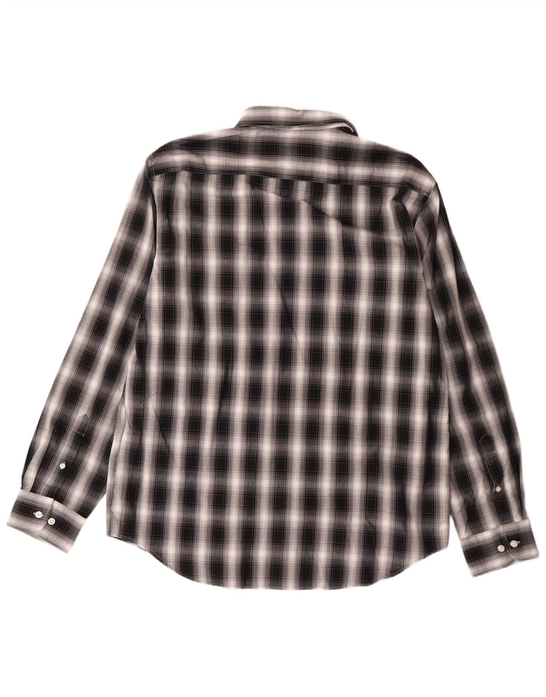 Carrera Camisa De Franela Hombre XL Algodón A Cuadros Negro
