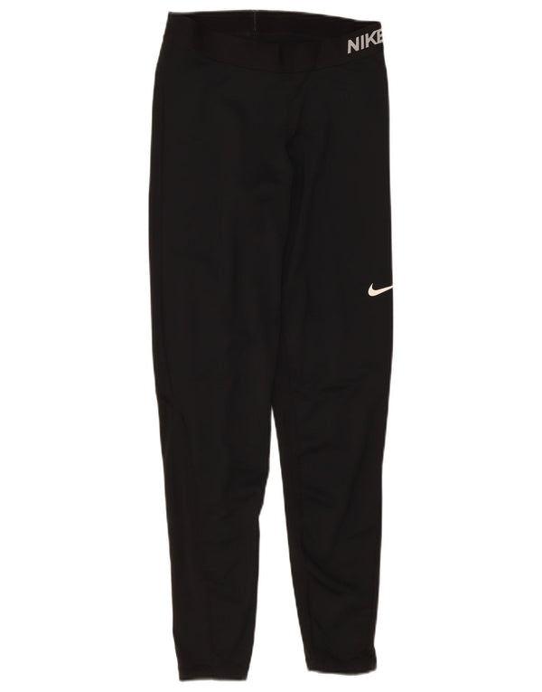 Nike Leggings gráficos Dri Fit para mujer UK 12 Mediano Negro Poliéster