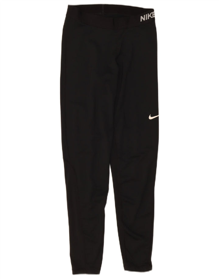 Nike Leggings gráficos Dri Fit para mujer UK 12 Mediano Negro Poliéster