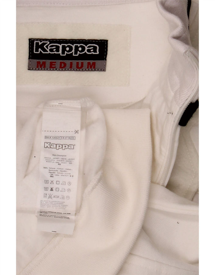 Kappa Chaqueta de Chándal para Mujer UK 12 Mediana Algodón Blanco