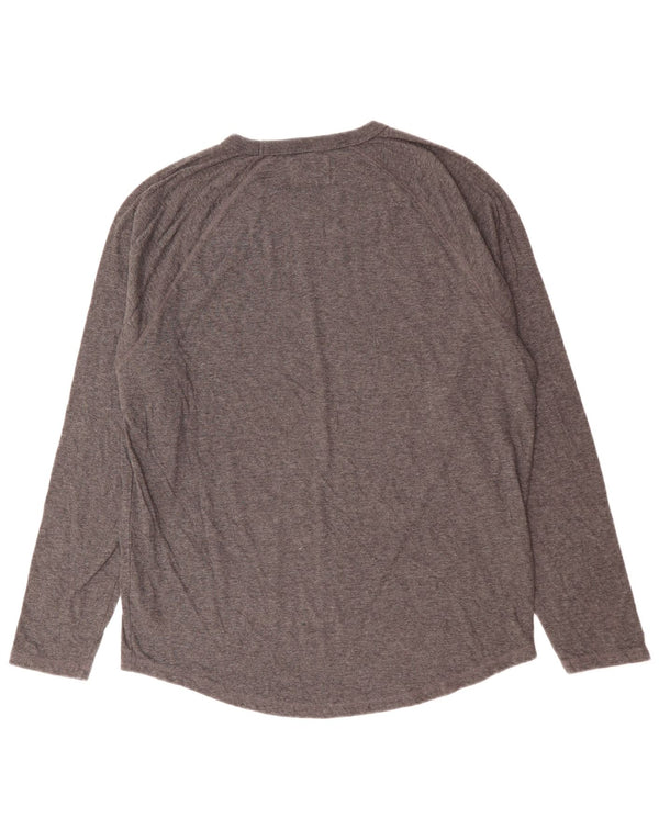 Abercrombie & Fitch Hombre Top Manga Larga 2XL Algodón Gris