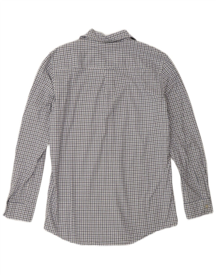 Chaps Camisa Oxford para hombre de algodón a cuadros blancos pequeños