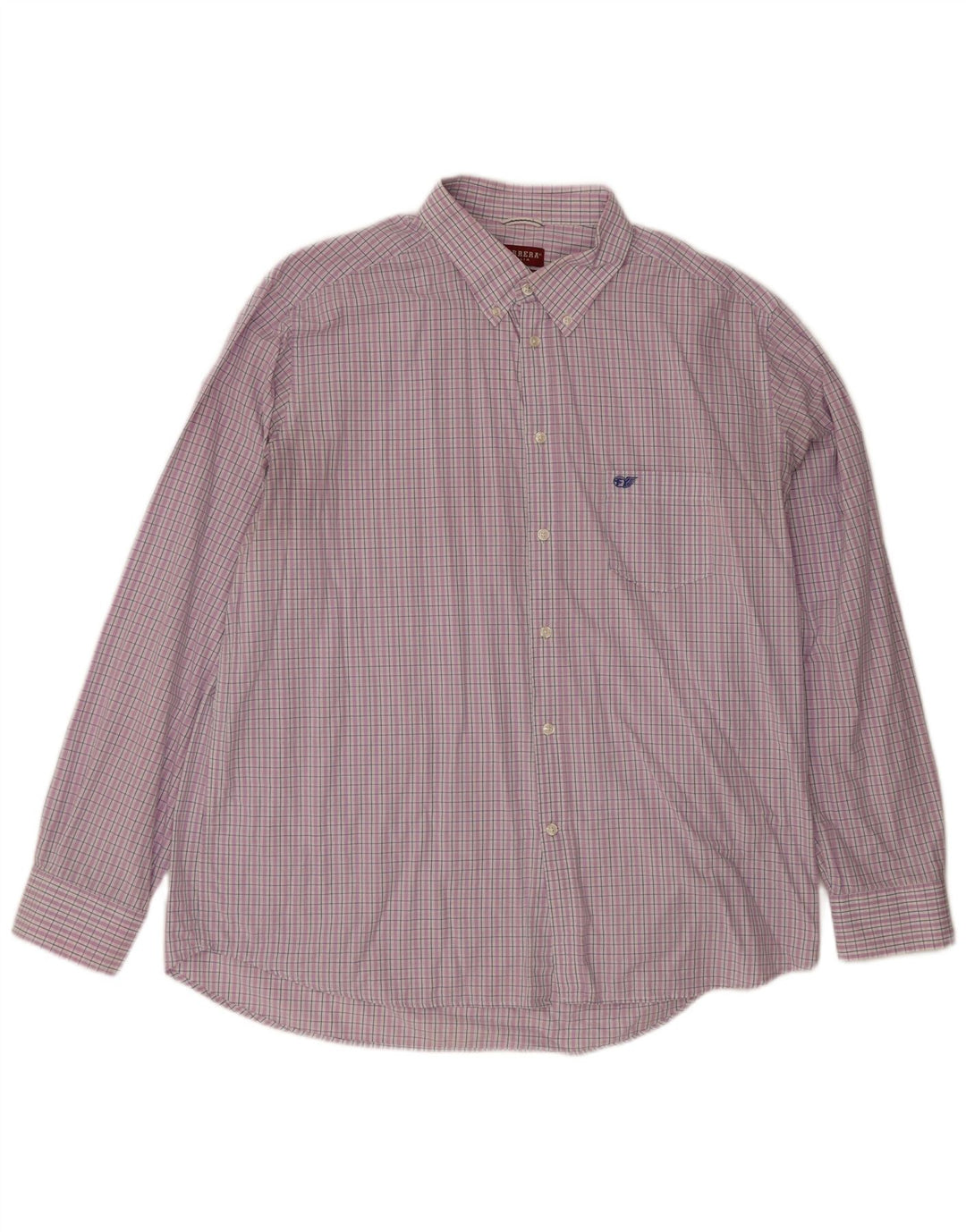 Carrera Camisa de corte regular para hombre 3XL Algodón a cuadros morado