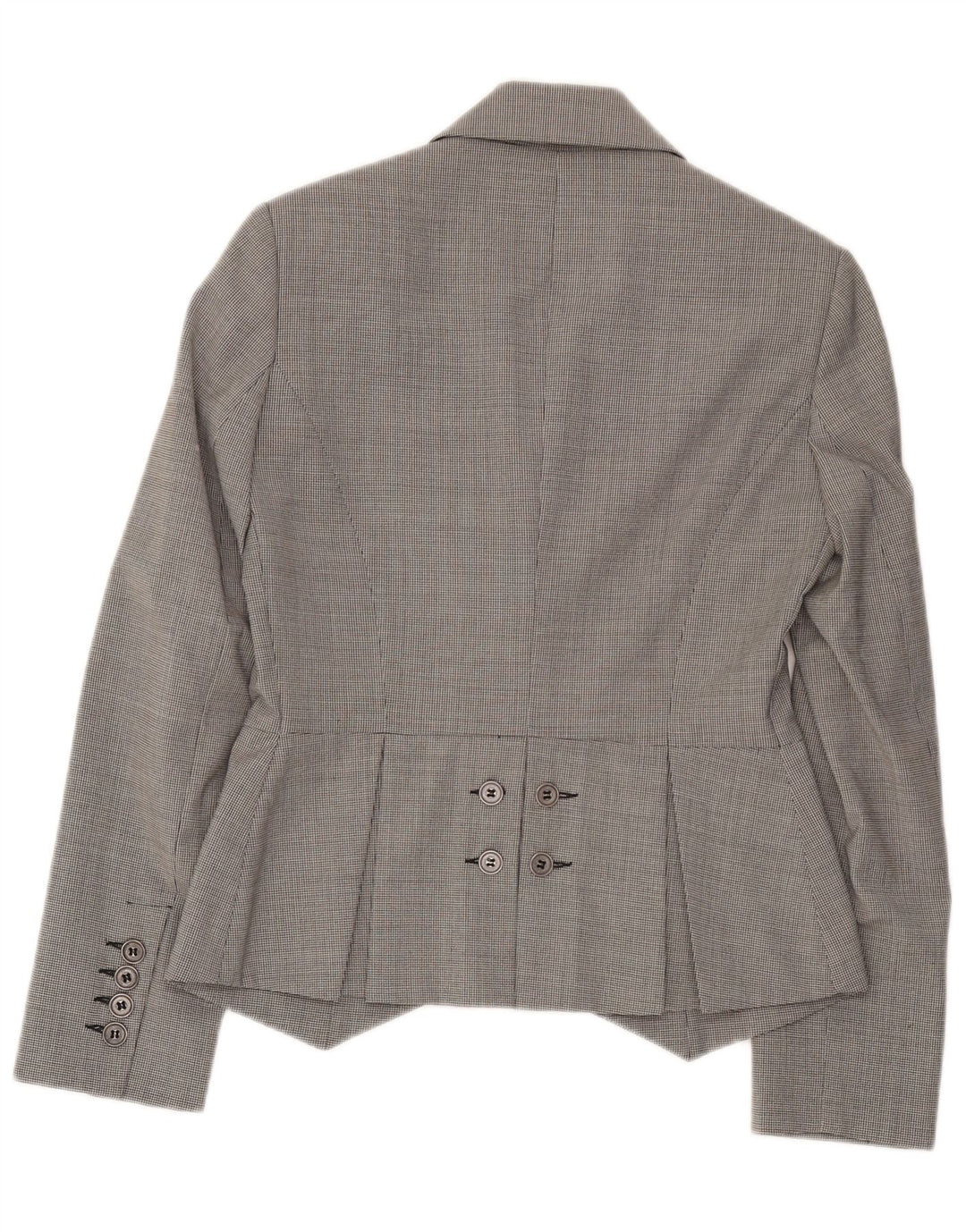 Germano Zama Chaqueta tipo blazer de 2 botones para mujer, Reino Unido 42, cuadros grises medianos