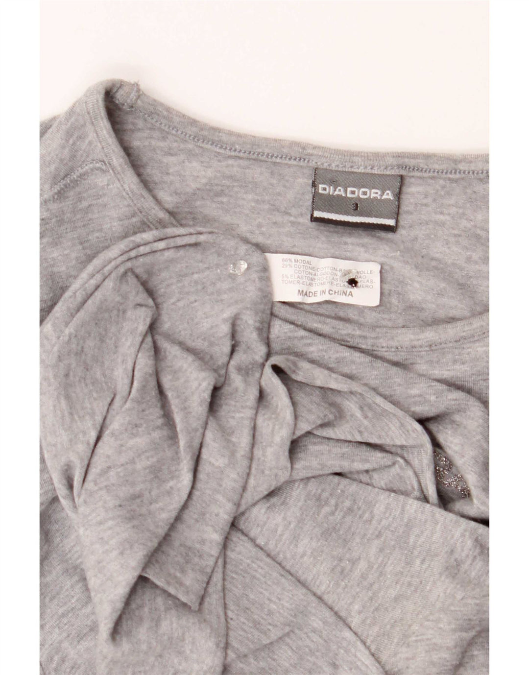 Diadora Camiseta para Mujer Top US 3 Small Gris Modal
