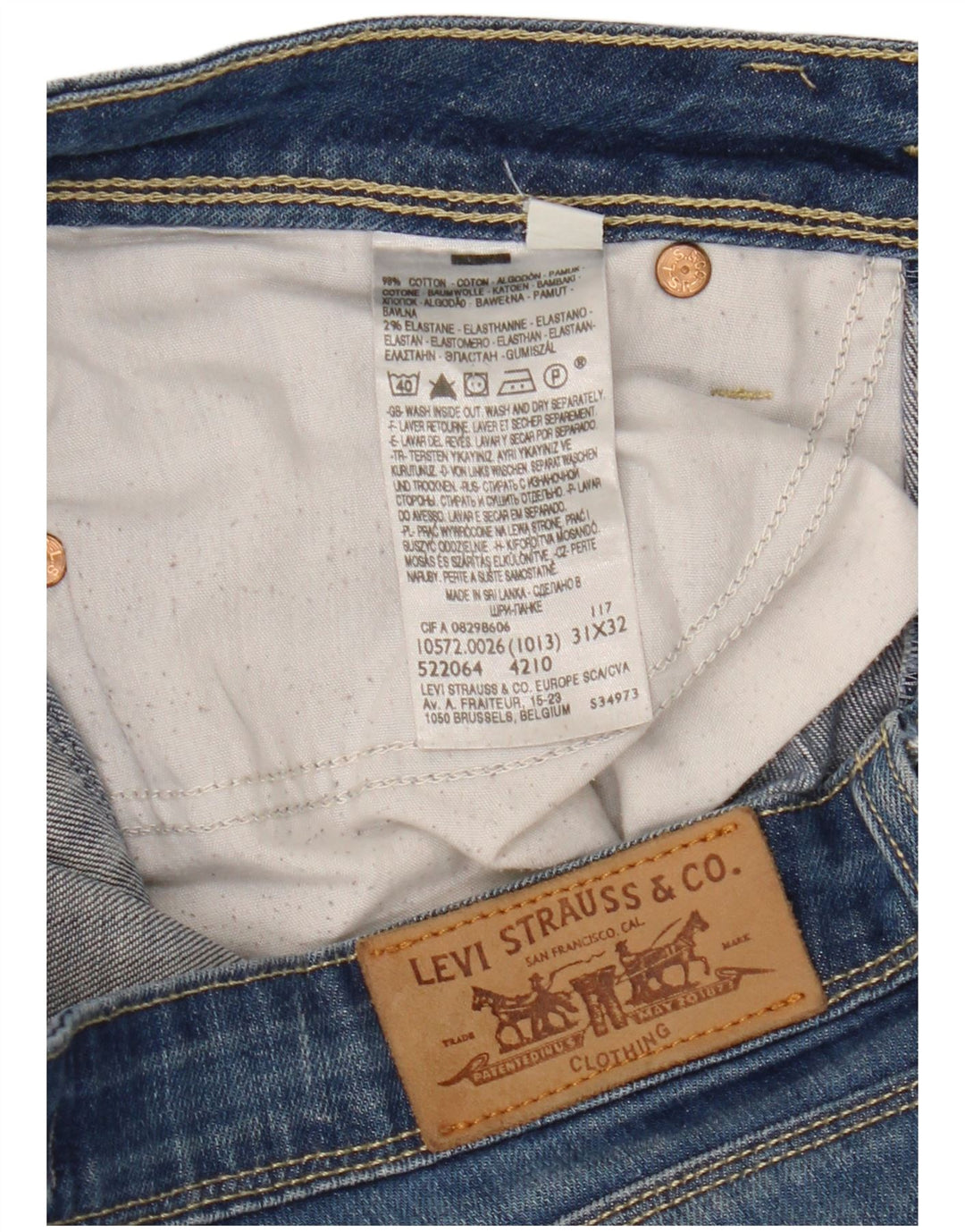 LEVI'S Vaqueros Bootcut 572 para Mujer W31 L32 Algodón Azul