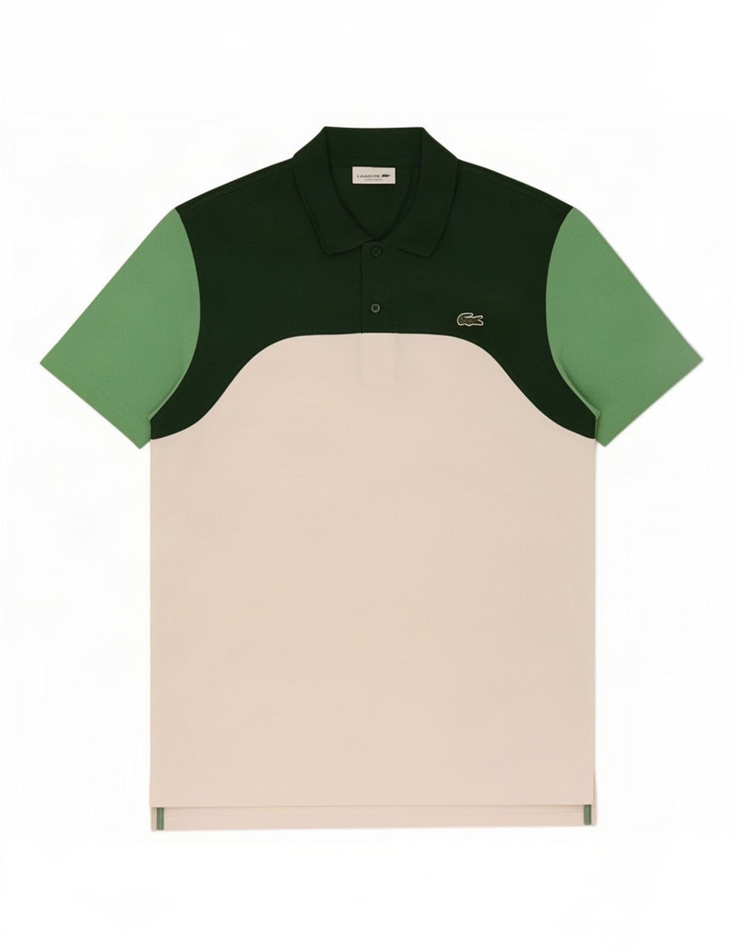 Polo Lacoste Hombre Regular Fit Color Block Verde Medio