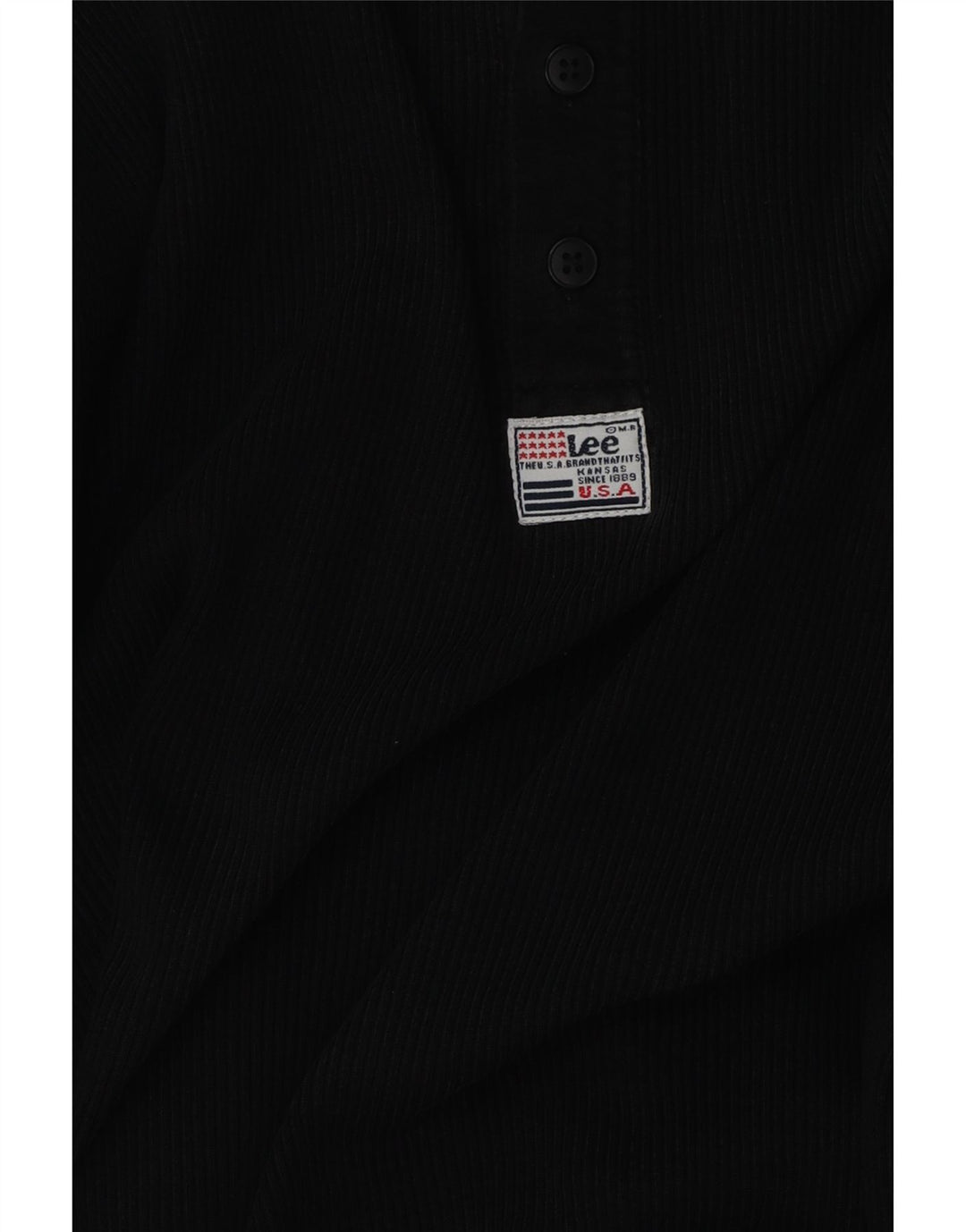 LEE Hombre Top Manga Larga Medio Negro