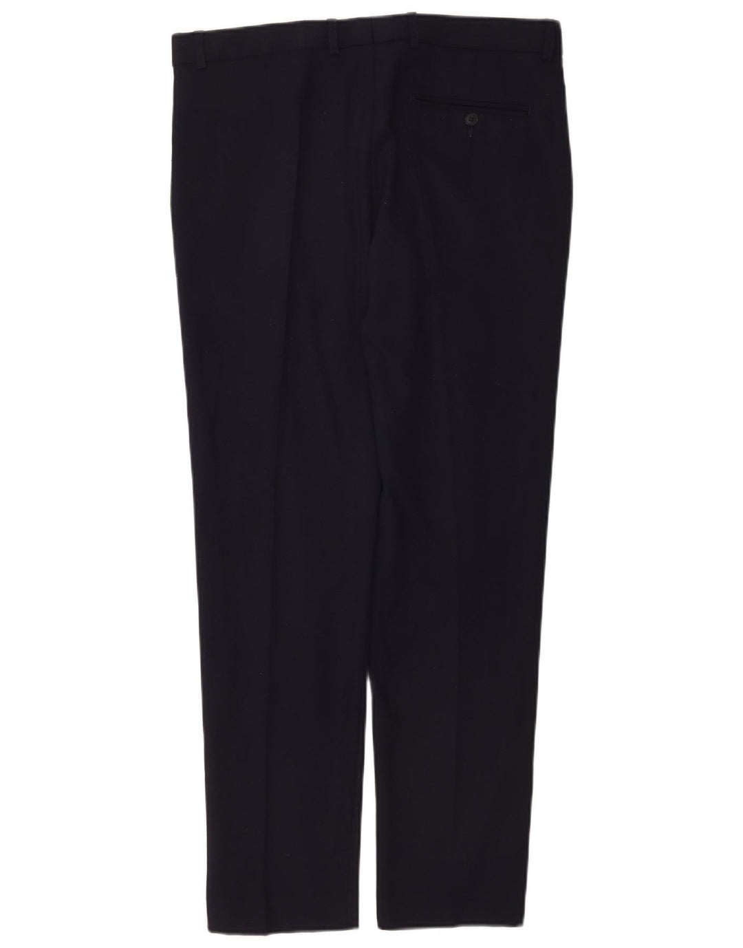 Marks & Spencer Pantalón de traje ajustado para hombre W34 L31 Lana azul marino