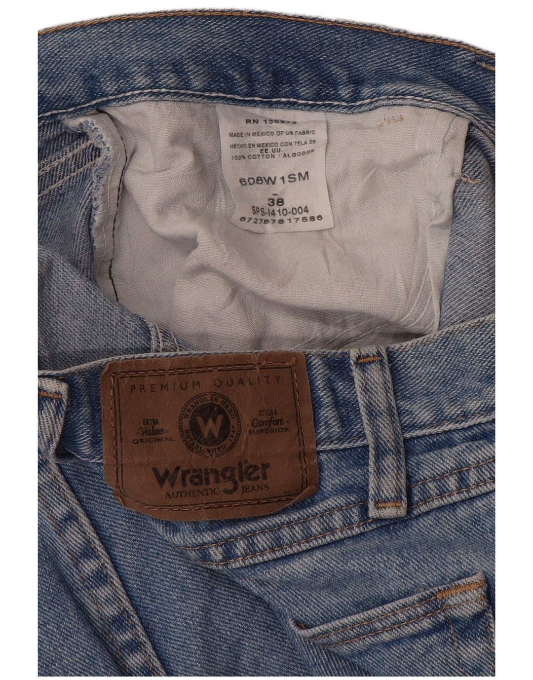 WRANGLER Pantalones cortos vaqueros para hombre W38 XL Algodón azul