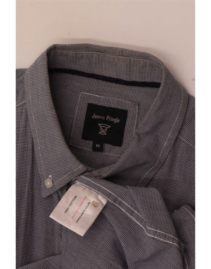 James Pringle Camisa para hombre Algodón de pata de gallo azul marino mediano
