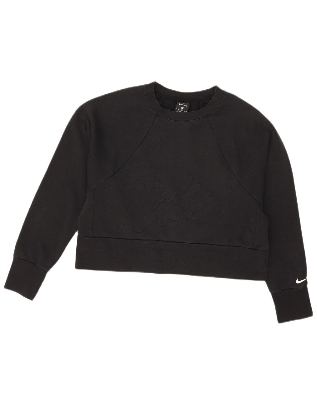 Nike Dri Fit Graphic Sudadera de gran tamaño para mujer, talla 10, color negro