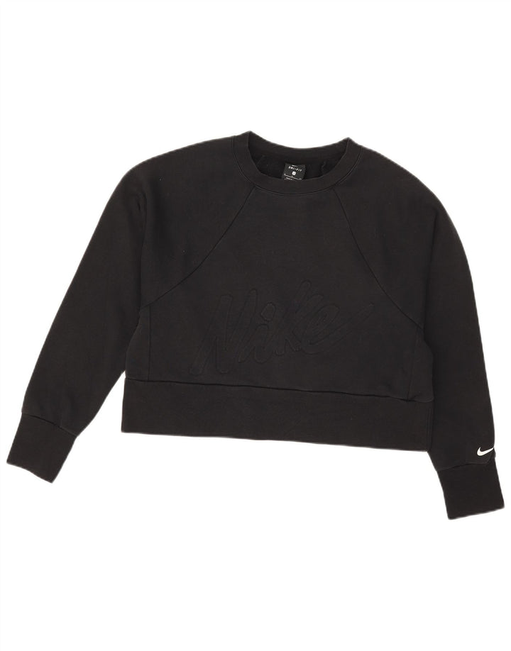 Nike Dri Fit Graphic Sudadera de gran tamaño para mujer, talla 10, color negro