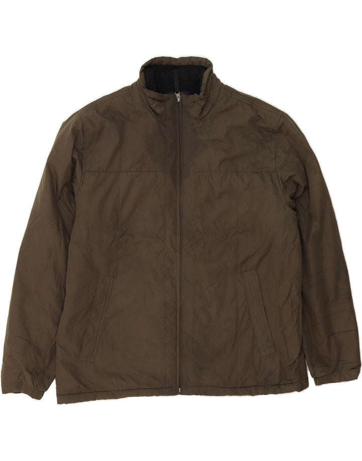 NAUTICA Mens Bomber Jacket UK 40 Large Brown Polyester Vintage Nautica and Second-Hand Nautica from Messina Hembry 