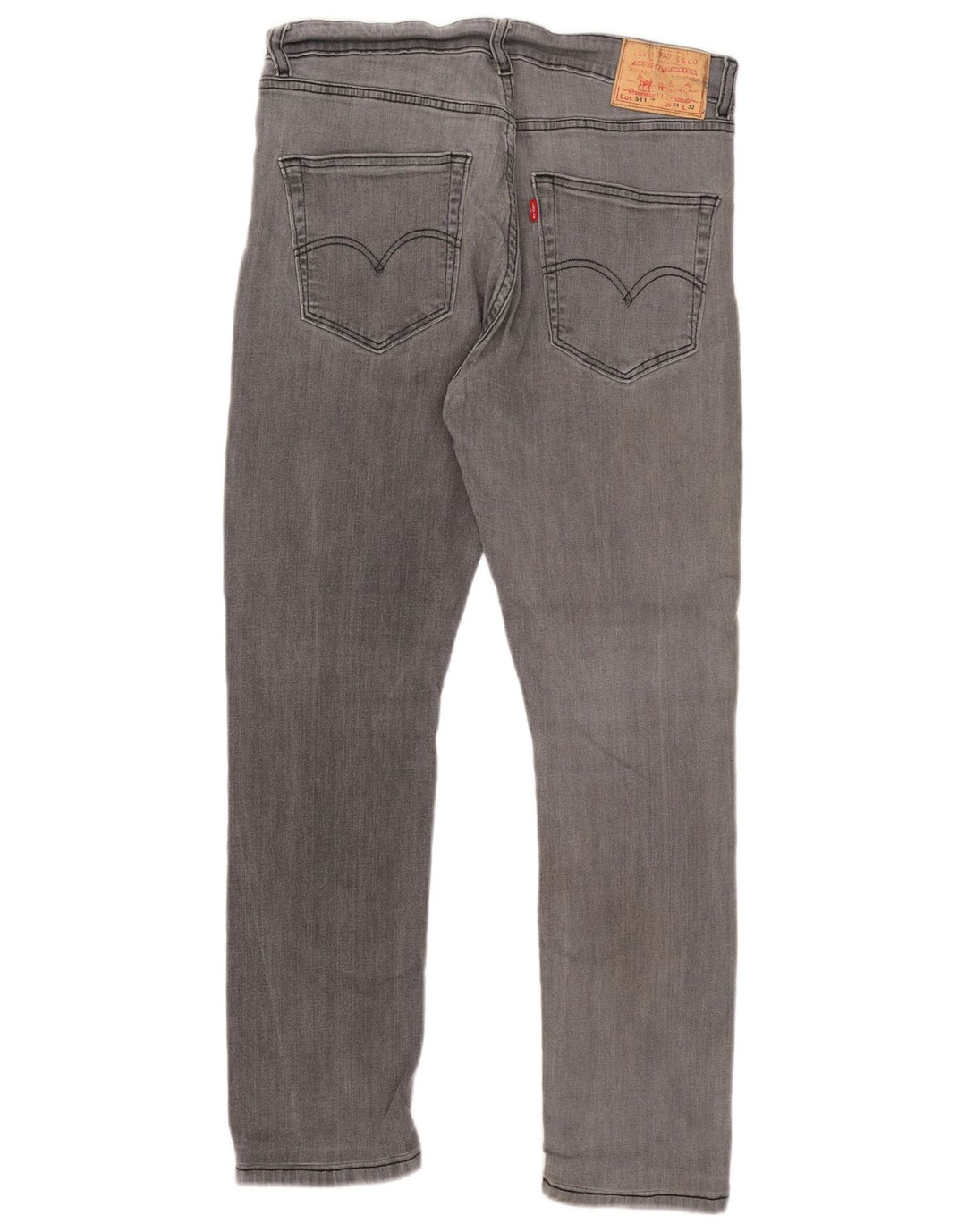 Levi's Hombre 511 Slim Jeans W34 L28 Algodón Gris