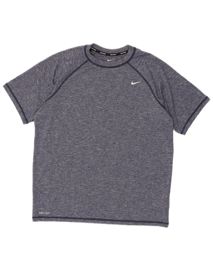 Camiseta Nike Dri Fit para hombre, talla grande, poliéster moteado en azul marino