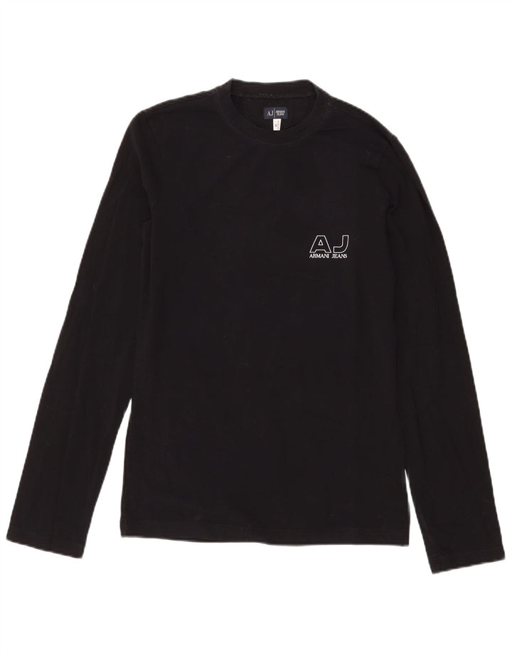 Armani Jeans Hombre Gráfico Top Manga Larga Medio Algodón Negro